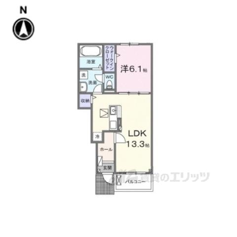 ベラーノ2(1LDK/1階)の間取り写真