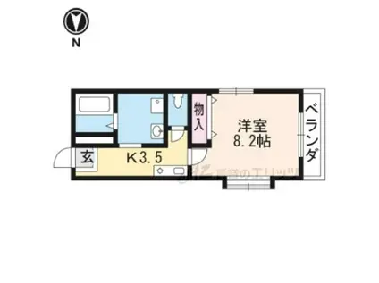 AKARENGA(1K/1階)の間取り写真