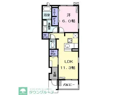 はながつみ(1LDK/1階)の間取り写真