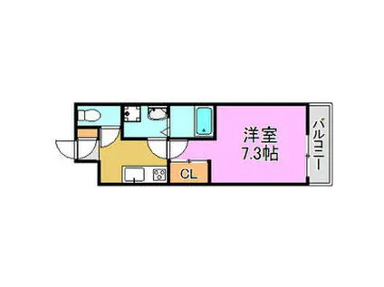 アッシュメゾン北加賀屋(1K/2階)の間取り写真