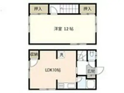 はにわ荘(1LDK/1階)の間取り写真