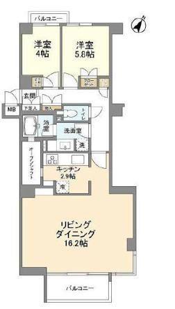 インプルーブ西早稲田(2LDK/4階)の間取り写真