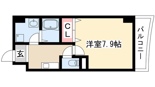 アゲート白壁(1K/7階)の間取り写真