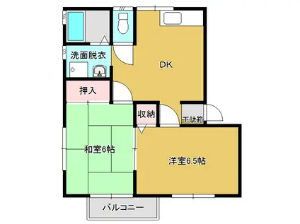 ライカハウス(2DK/1階)の間取り写真