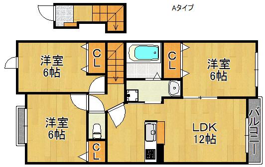 ベッラカーサ(3LDK/2階)の間取り写真