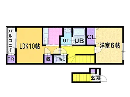 パークアベニュー壱番町(1LDK/2階)の間取り写真