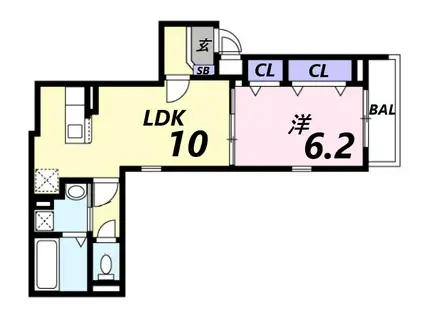 シャインII(1LDK/3階)の間取り写真