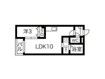 WARREN SHIBATAI(1LDK/2階)の間取り写真