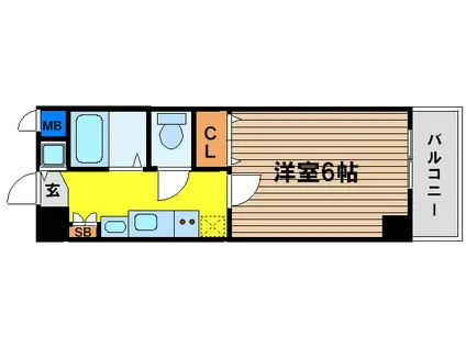 プレサンス 中之島公園グラシア(1K/14階)の間取り写真