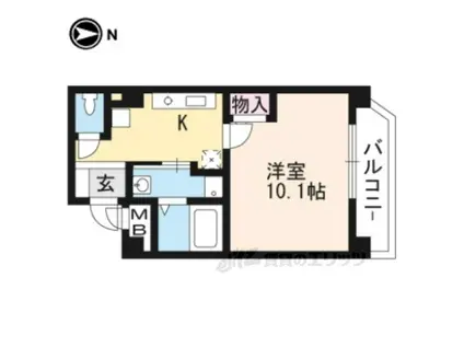 ファービースコート東野(1K/4階)の間取り写真