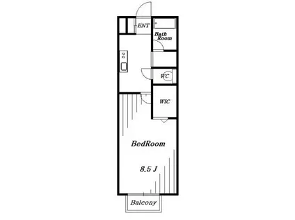 ヴェルデ都町(1K/1階)の間取り写真