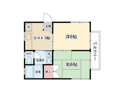 ルミエール井上(2DK/2階)の間取り写真