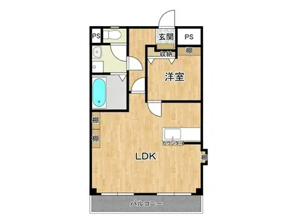 メセナ緑岡(2DK/3階)の間取り写真