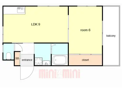 フェニックスハイツ中西(1LDK/1階)の間取り写真