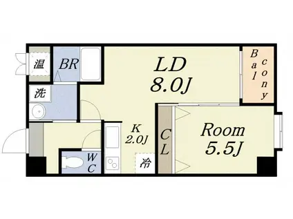 グリーンヴィラ(1LDK/5階)の間取り写真