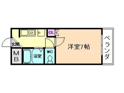 サニーヒルズ船場(1K/2階)の間取り写真