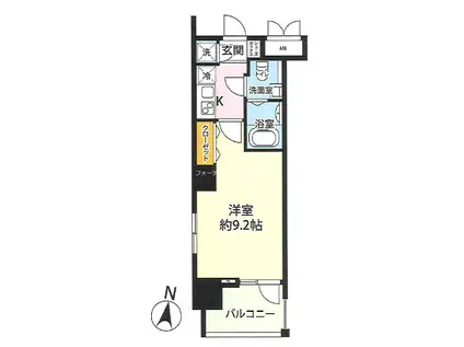 ガリシア九段下ライズ(1K/6階)の間取り写真