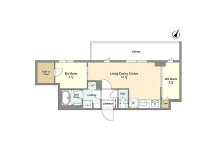 ドゥーエ曳舟II(2LDK/5階)の間取り写真