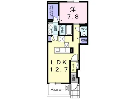 アルカン シェル II(1LDK/1階)の間取り写真