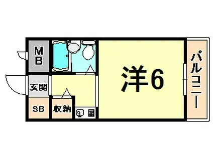 アートンヒュース(ワンルーム/3階)の間取り写真