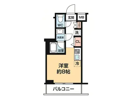 ARCOBALENO KAWASAKI ウエスト(ワンルーム/4階)の間取り写真