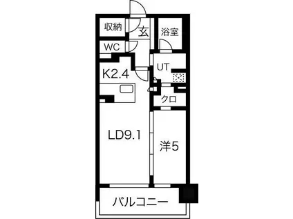 ローレルアイ名駅東(1LDK/5階)の間取り写真