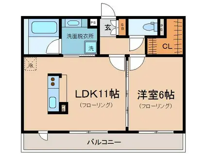 ハイドンホーフ(1LDK/2階)の間取り写真