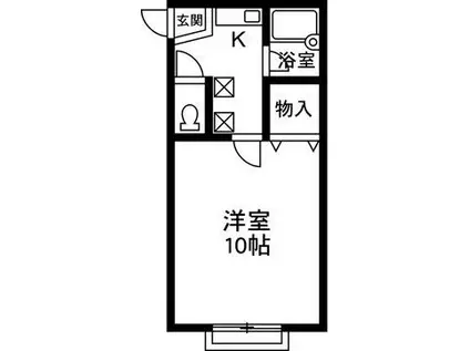 グッティーハウス(1K/1階)の間取り写真