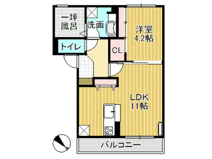 ネクサス(1LDK/1階)の間取り写真