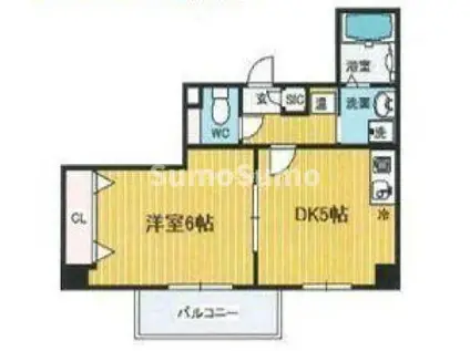 J-PRIDE難波南(1DK/2階)の間取り写真