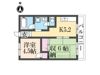 クリスタルハイツ(2K/1階)の間取り写真