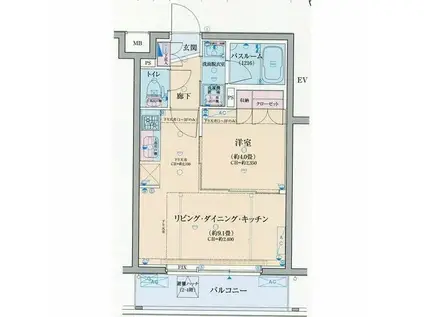 ロアール三軒茶屋(1LDK/2階)の間取り写真