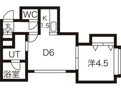 リバティ(1LDK/3階)の間取り写真