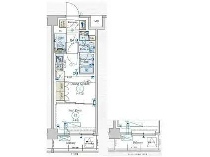 ジェノヴィア赤羽(1DK/3階)の間取り写真