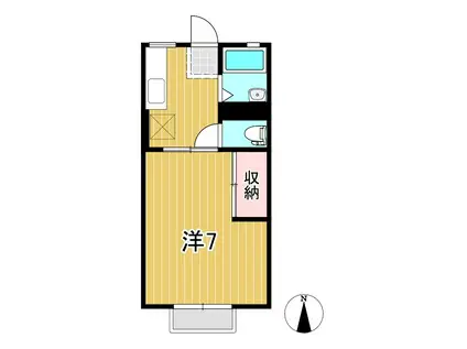 たなべハイツ A棟(1K/2階)の間取り写真