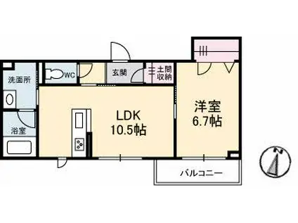 ル・コンフォール(1LDK/3階)の間取り写真