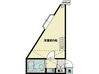 志幸95(1K/2階)の間取り写真