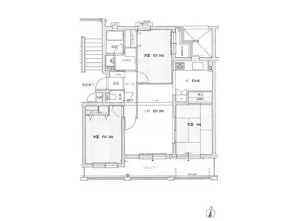 ジークレフ王子公園(3LDK/1階)の間取り写真