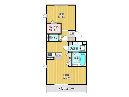 トリシア西原I(1LDK/1階)の間取り写真