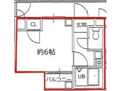 レジデンス山地(1K/6階)の間取り写真