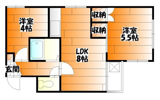 NSビラ高須(2LDK/3階)の間取り写真