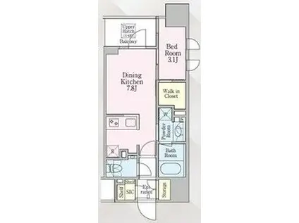 グランリビオ芝大門(1LDK/6階)の間取り写真