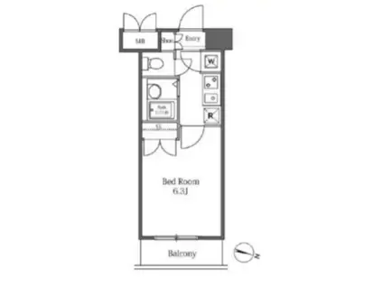 LA SANTE広尾(1K/6階)の間取り写真