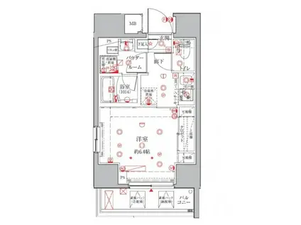 クレイシアIDZ三田(1K/5階)の間取り写真