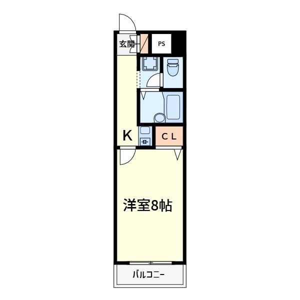 ETOILEV(1K/2階)の間取り写真
