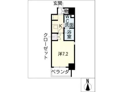 MARCHE I(1K/6階)の間取り写真