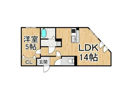 ブライズシーズン川上(1LDK/1階)の間取り写真