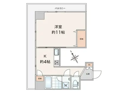 シティハイツ東十条(1K/2階)の間取り写真