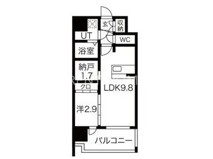 EST ONE HIGASHIOSAKAII(1SLDK/3階)の間取り写真