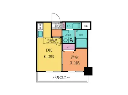 NO.71 ORIENT TRUST TOWER(1DK/20階)の間取り写真